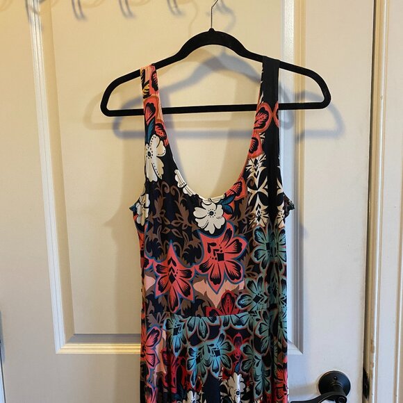 Saalam Colorful Vibrant Tank Midi Cotton Comfortable Dress Women's L - Picture 4 of 8